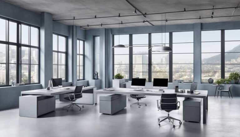 blue and grey office