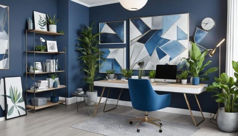 grey and blue office